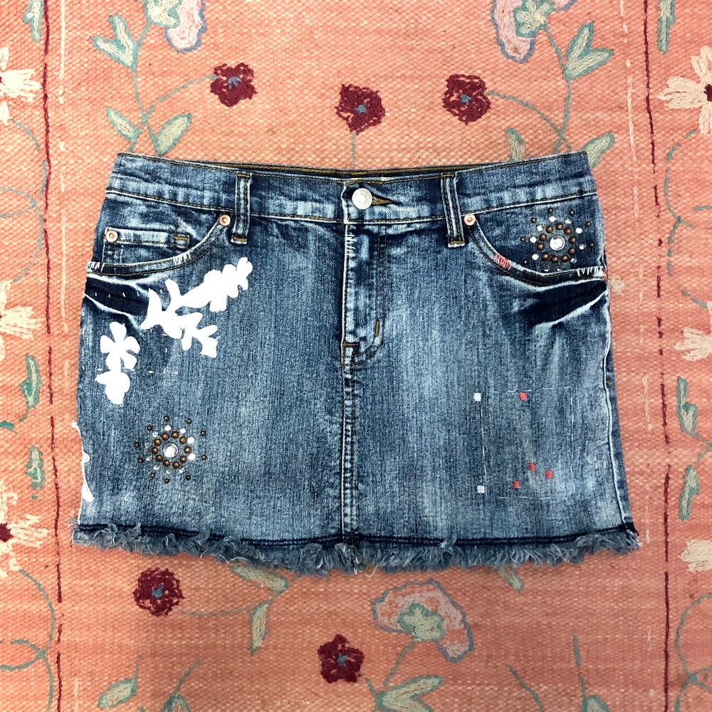 7 For All Mankind "Great China Wall" mini skirt